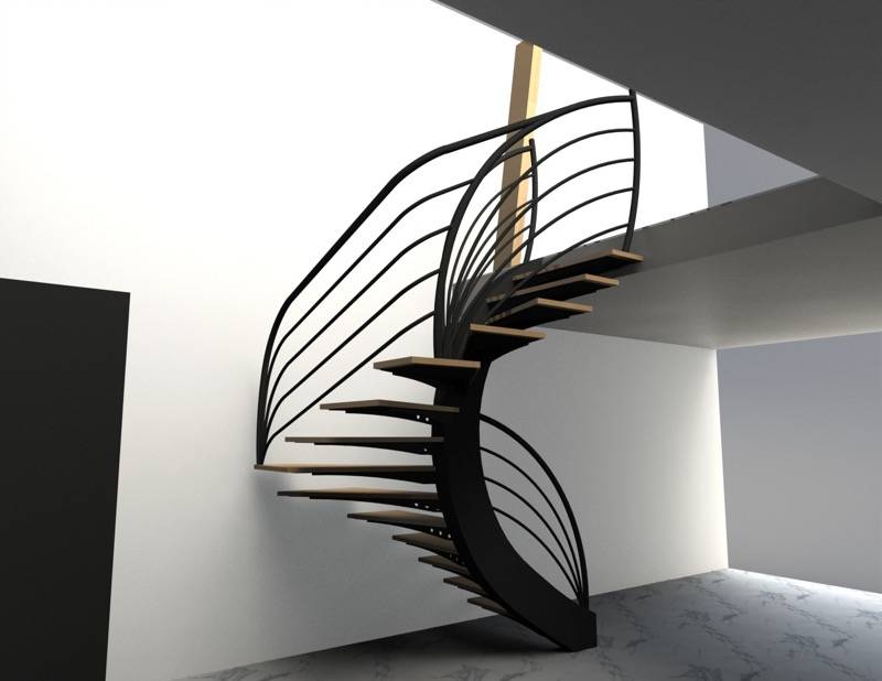 Entreprise de métallerie Yvetot : Fabrication et pose d'un escalier sur-mesure métal et bois pour un particulier