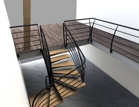 Entreprise de métallerie Yvetot : Fabrication et pose d'un escalier sur-mesure métal et bois pour un particulier